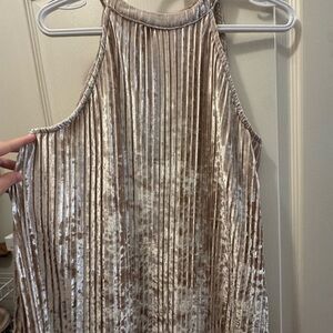 Love Riche Cream Velvet Pleated Blouse